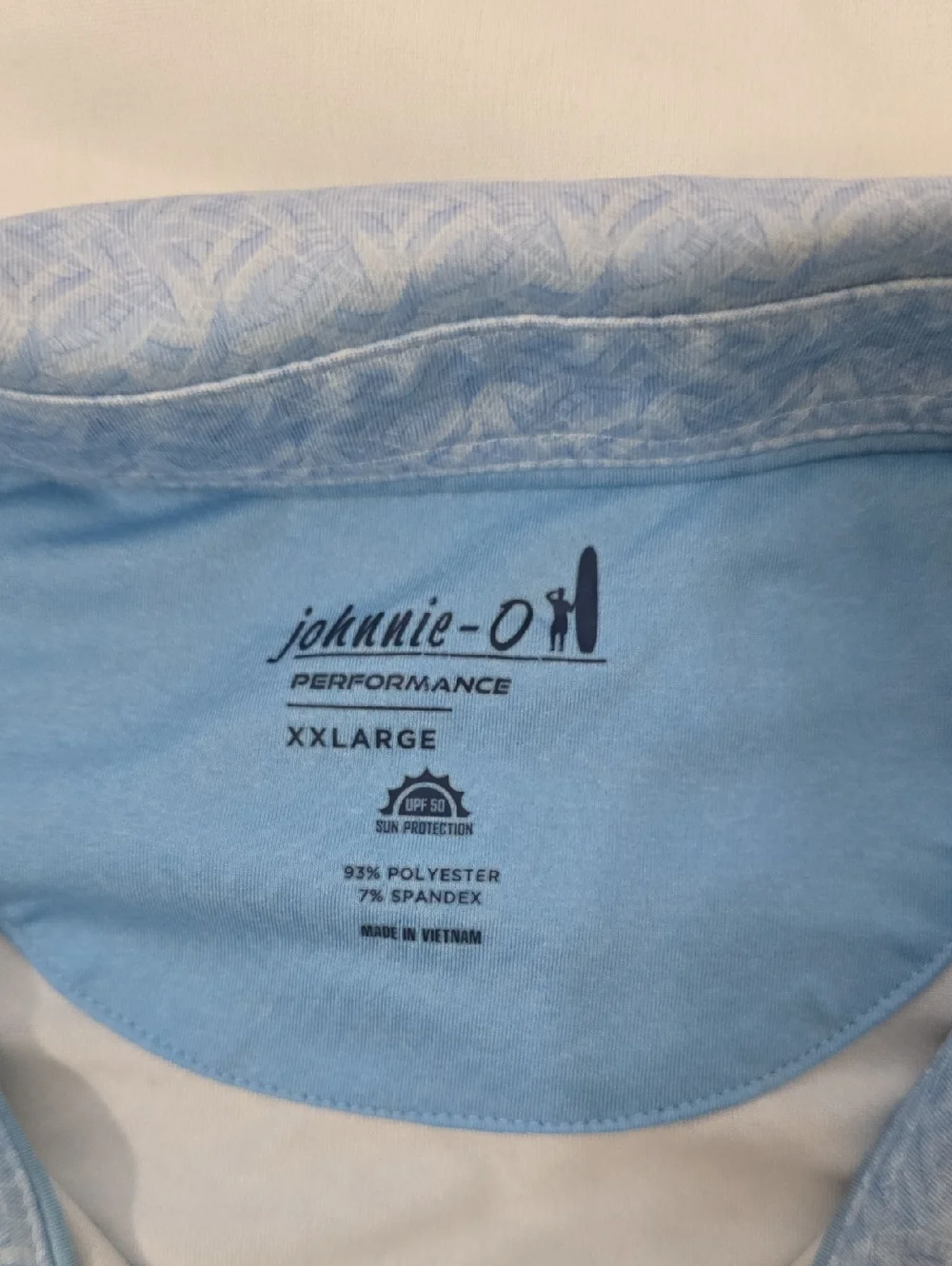 Johnie O Sky Blue Micro-Pattern Polo Golf XXL‎